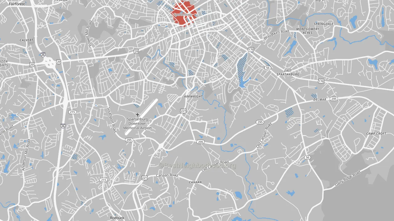 Transit Grade map of 29306, SC