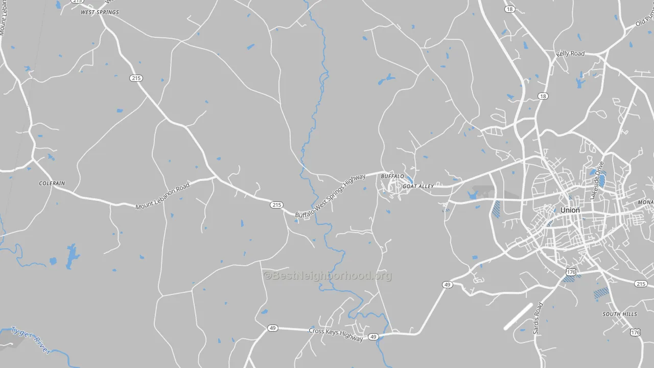 Transit Grade map of 29321, SC