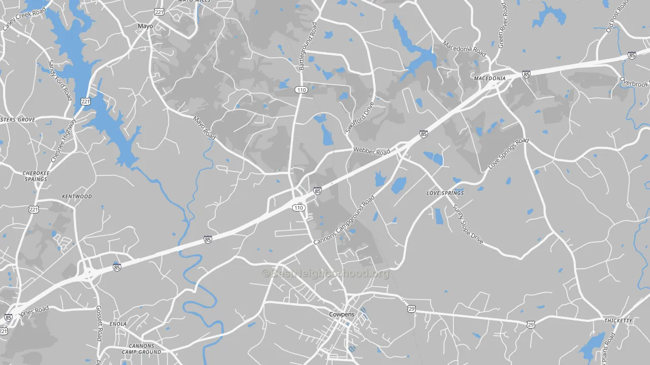 Transit Grade map of 29330, SC