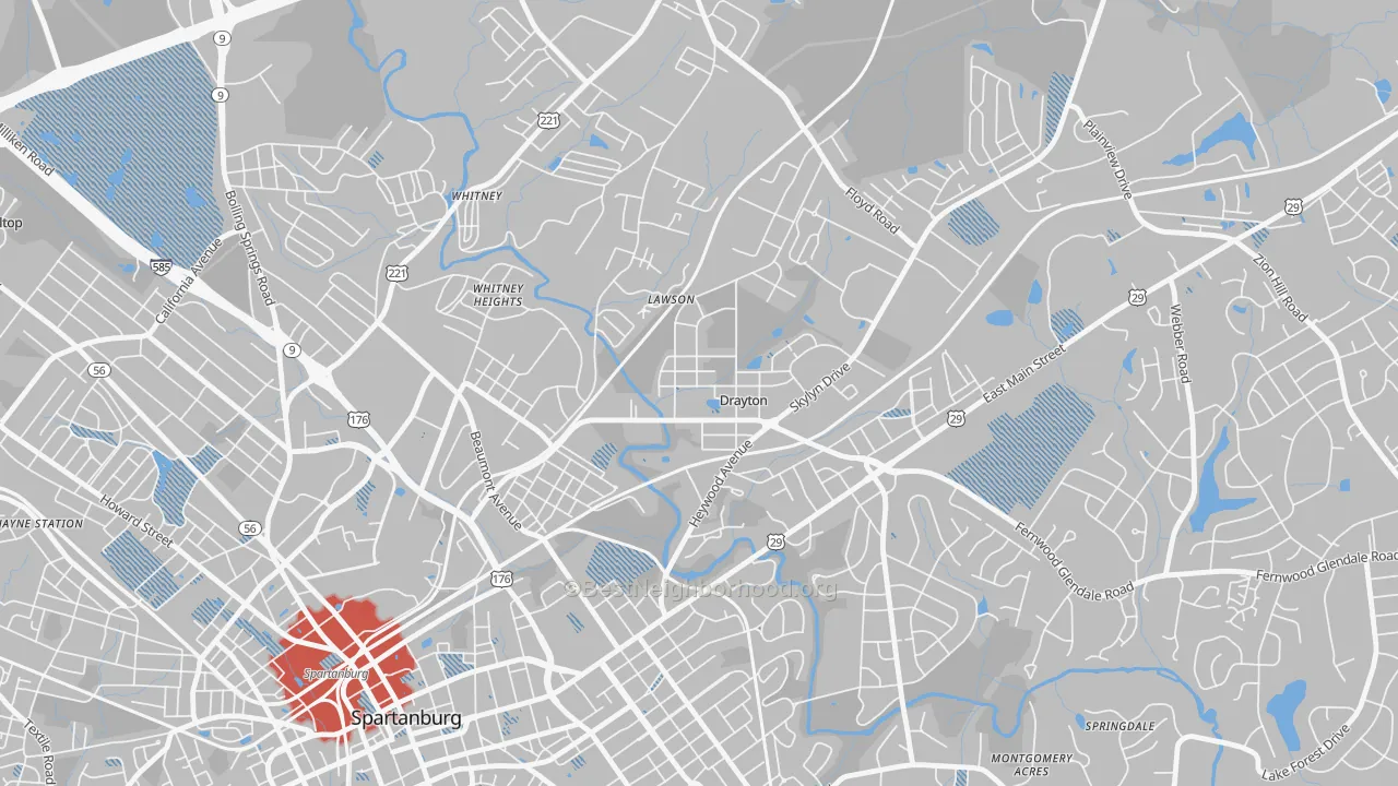 Transit Grade map of 29333, SC