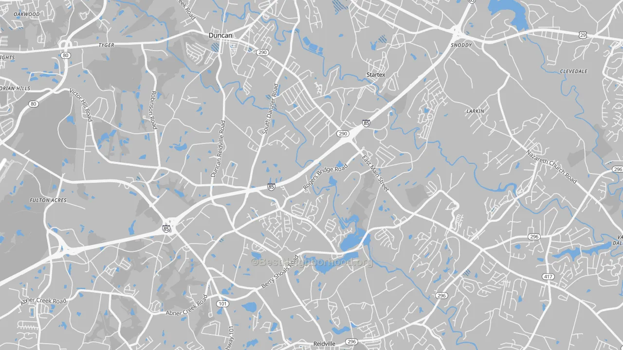 Transit Grade map of 29334, SC