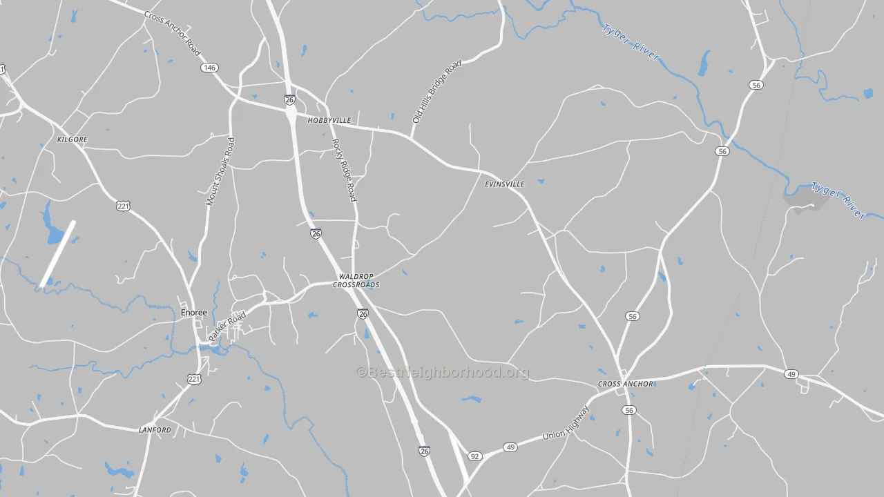Transit Grade map of 29335, SC