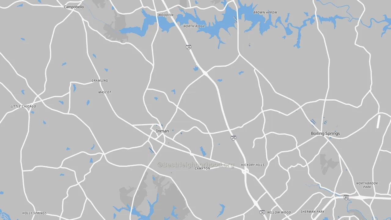 Transit Grade map of 29349, SC