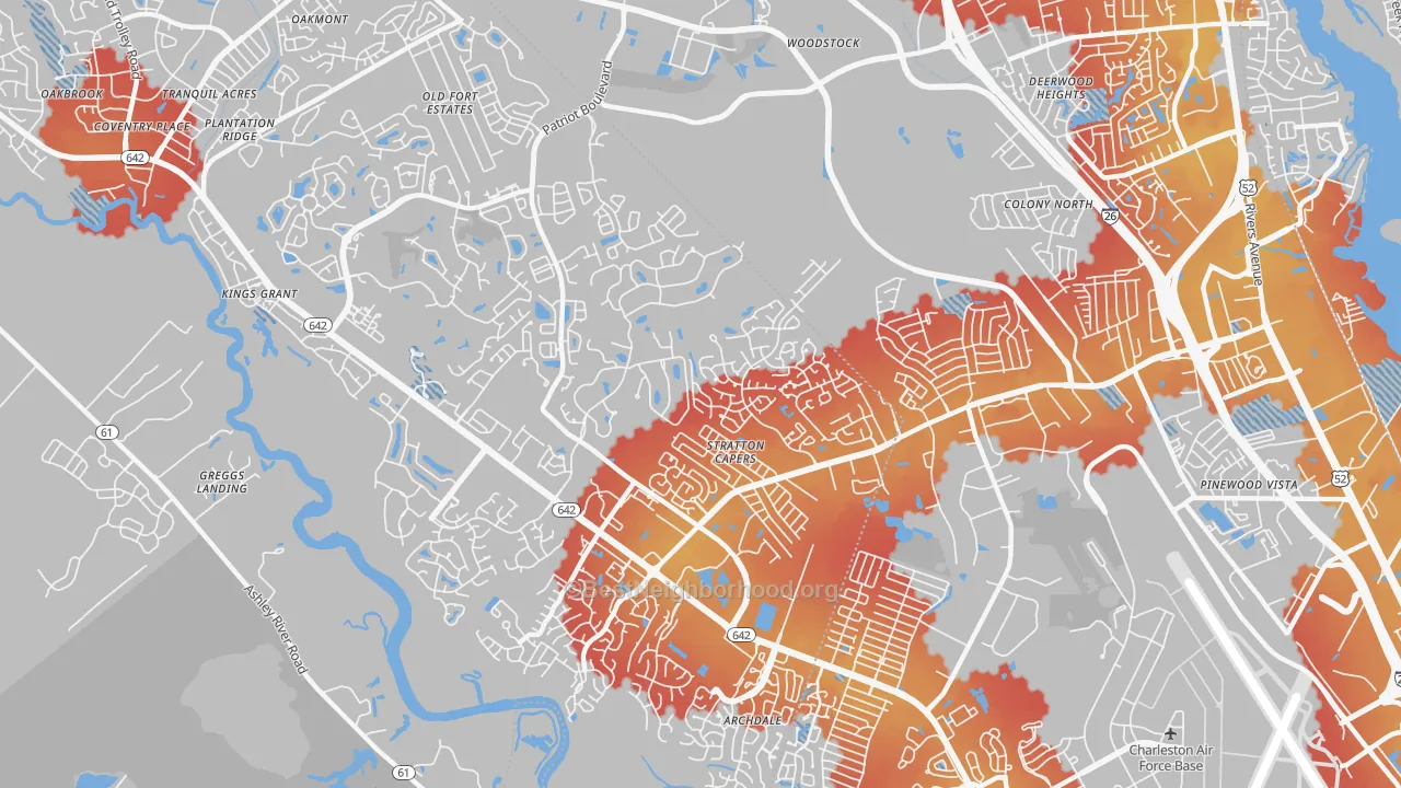 Transit Grade map of 29420, SC