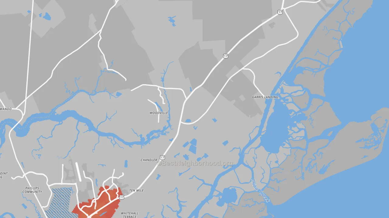 Transit Grade map of 29429, SC