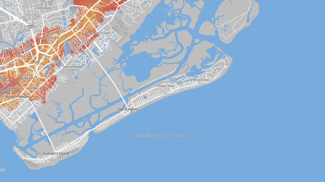 Transit Grade map of 29451, SC