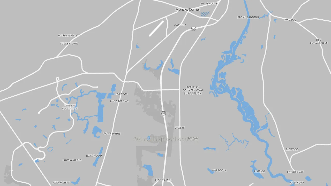 Transit Grade map of 29461, SC