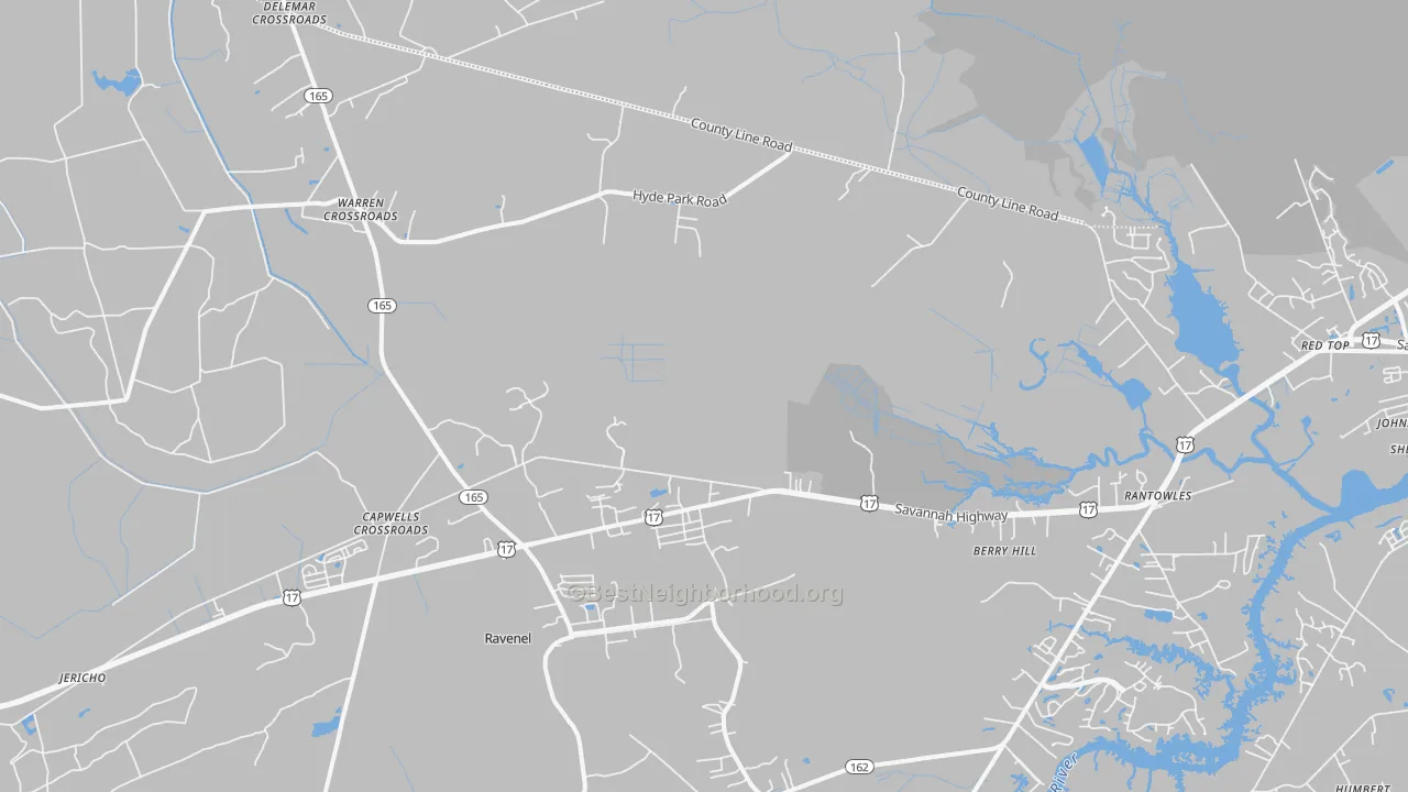 Transit Grade map of 29470, SC