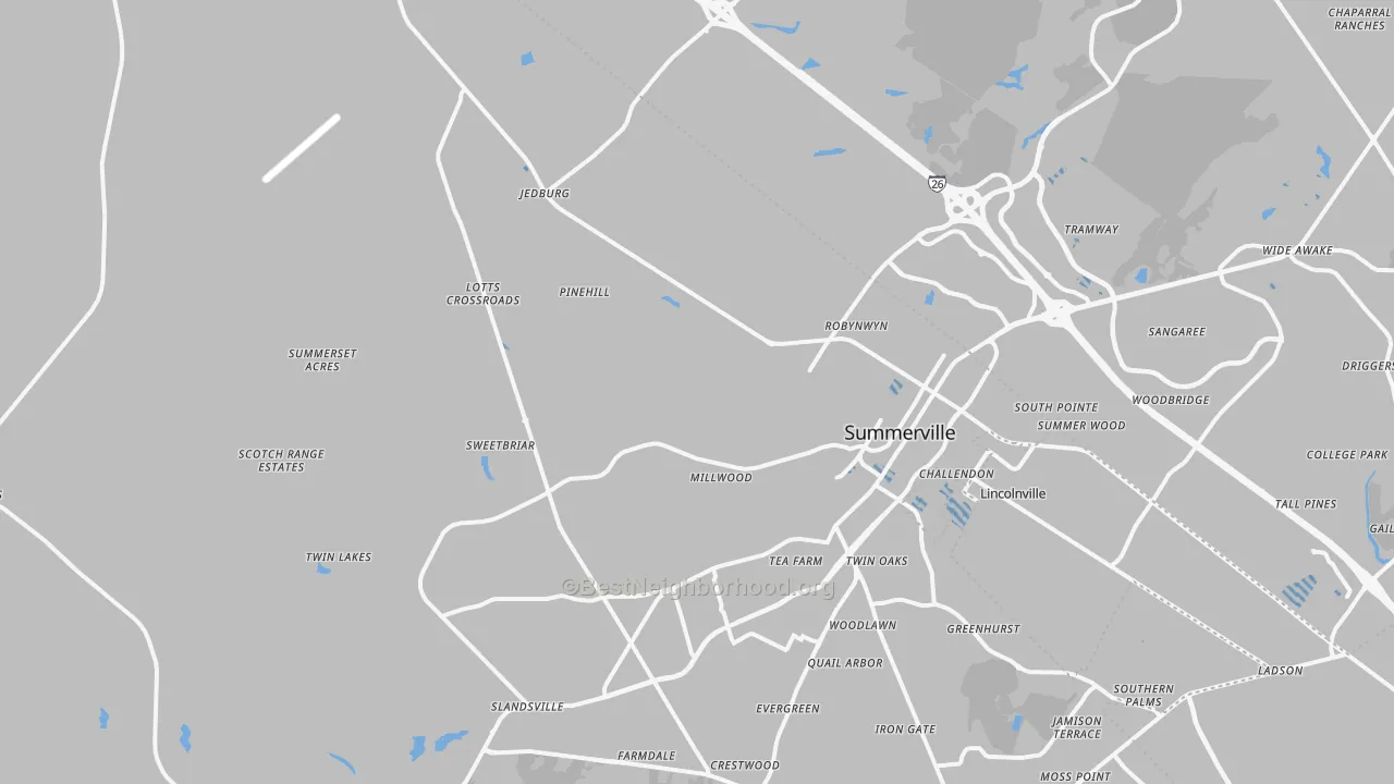 Transit Grade map of 29483, SC