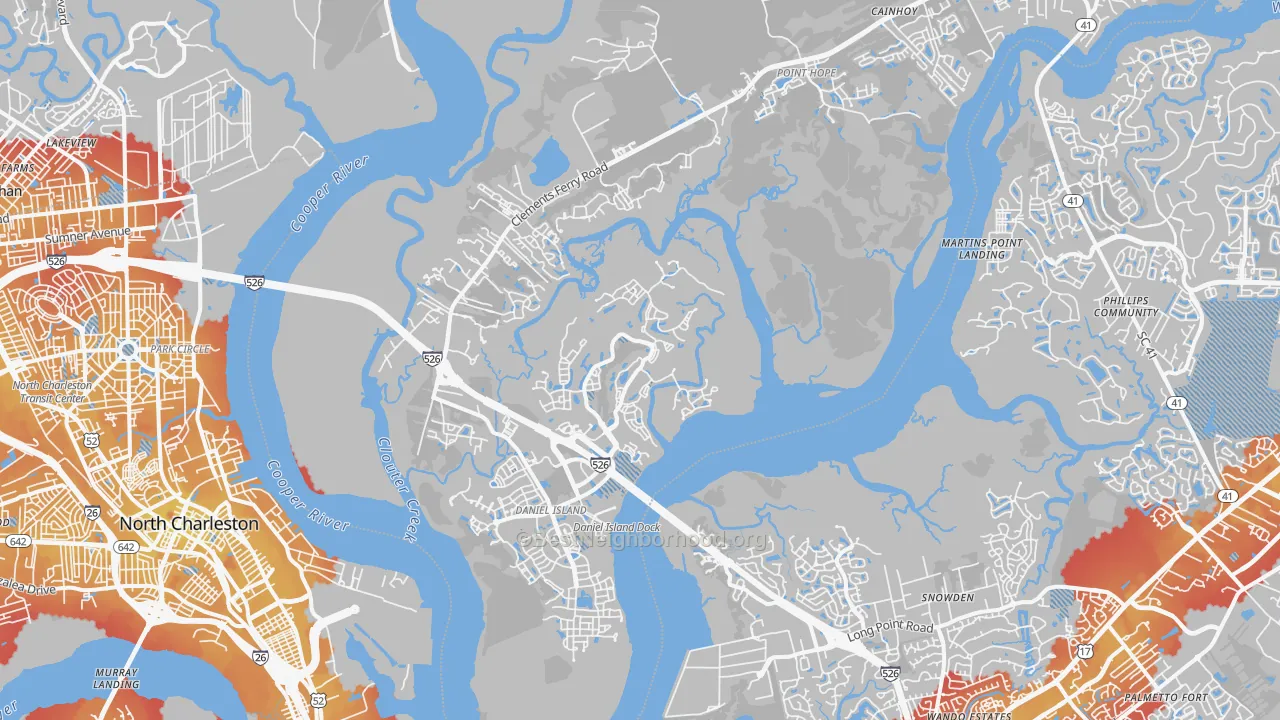 Transit Grade map of 29492, SC