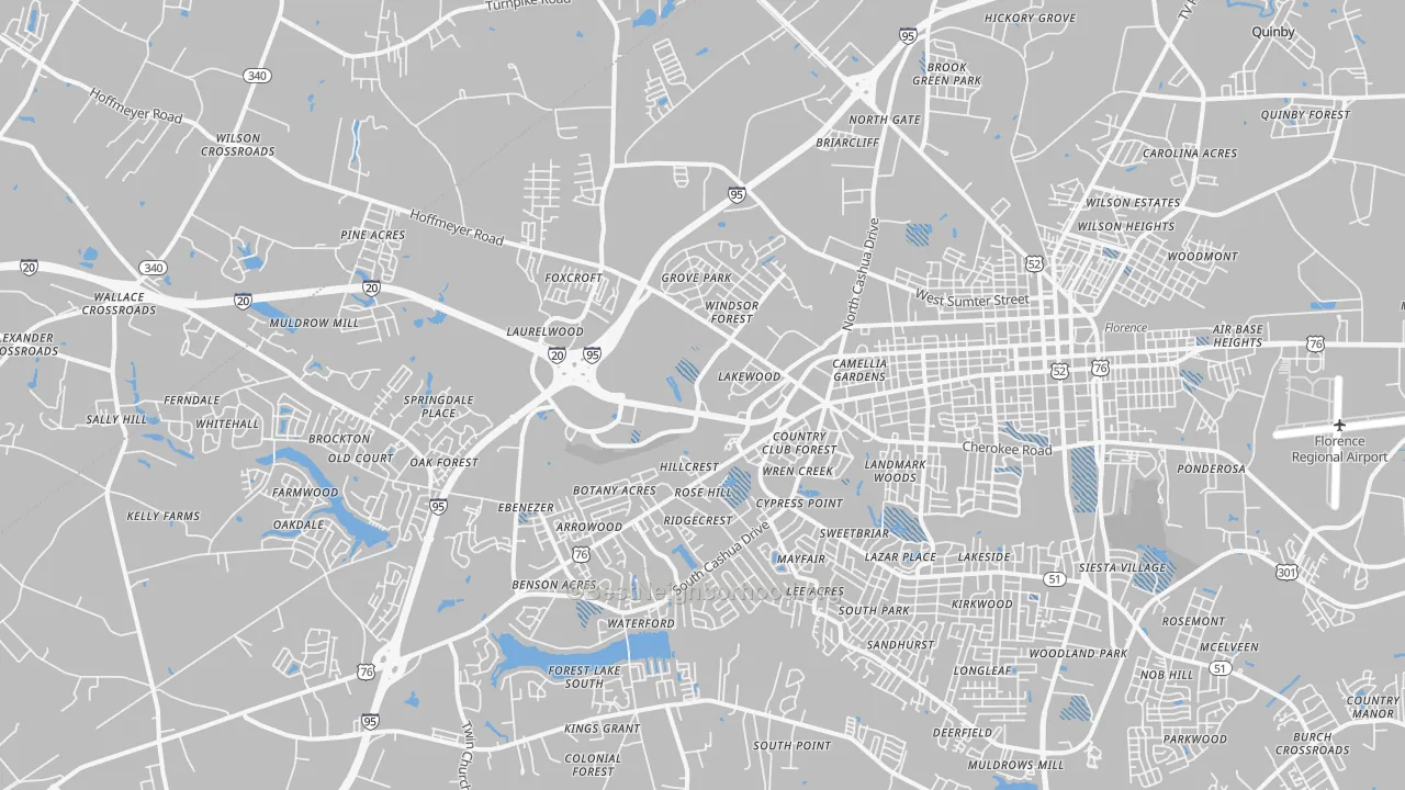 Transit Grade map of 29501, SC