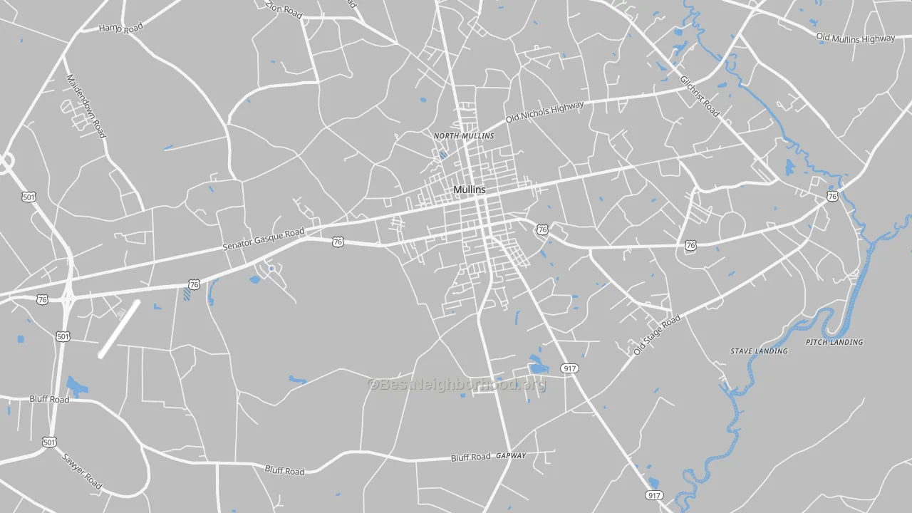 Transit Grade map of 29574, SC