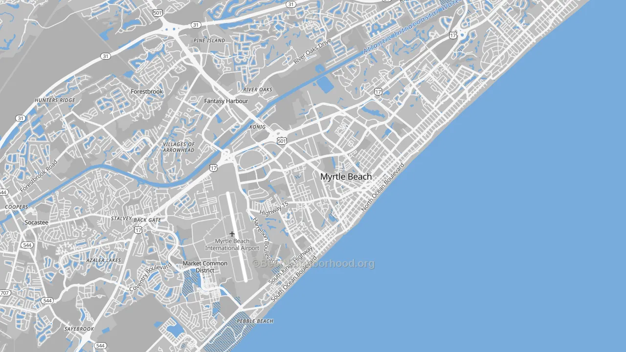 Transit Grade map of 29577, SC