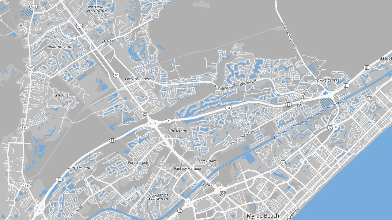 Transit Grade map of 29579, SC