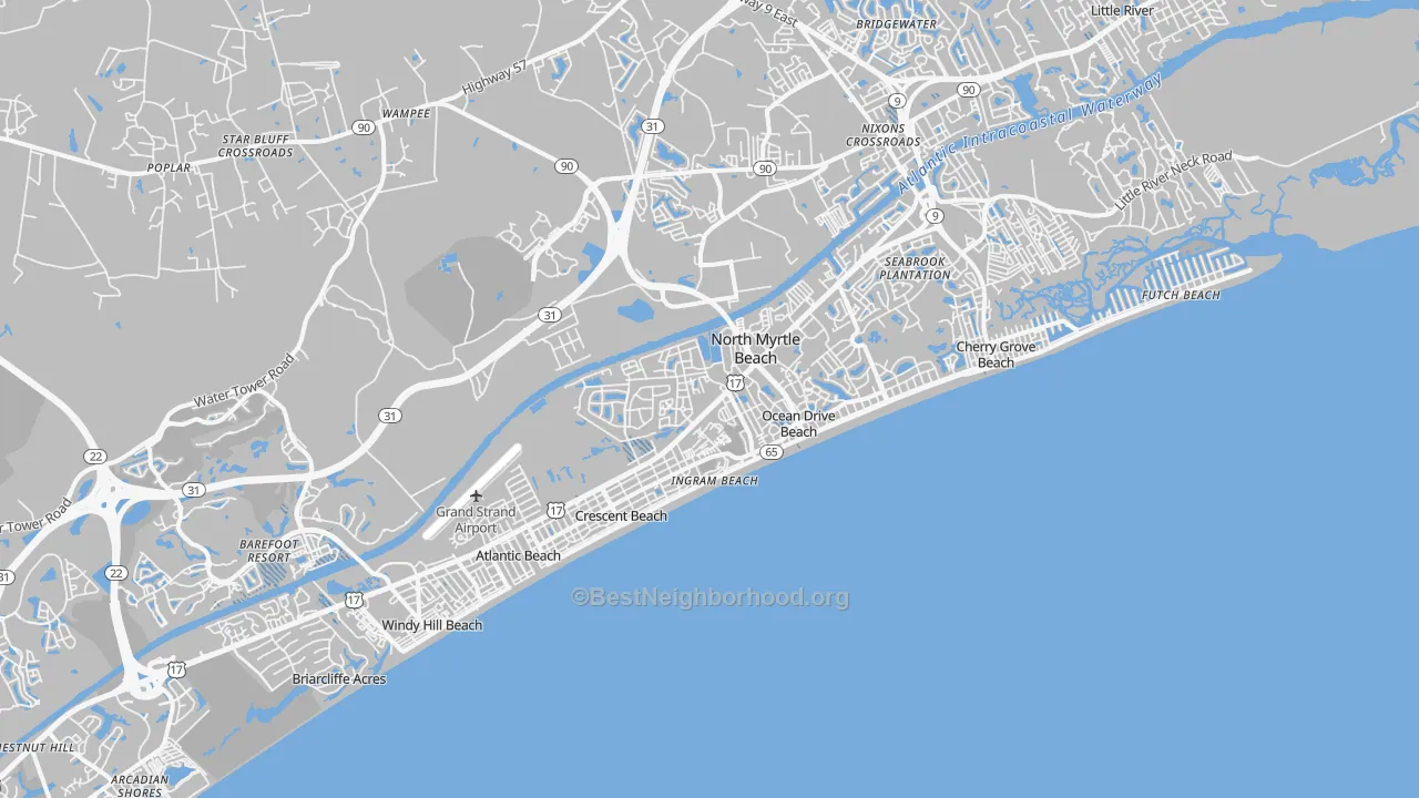 Transit Grade map of 29582, SC