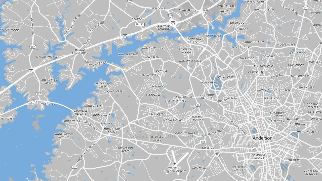 Transit Grade map of 29625, SC