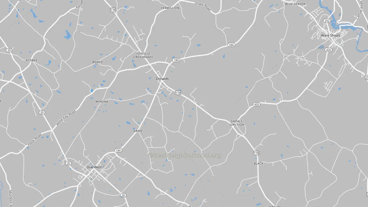 Transit Grade map of 29638, SC