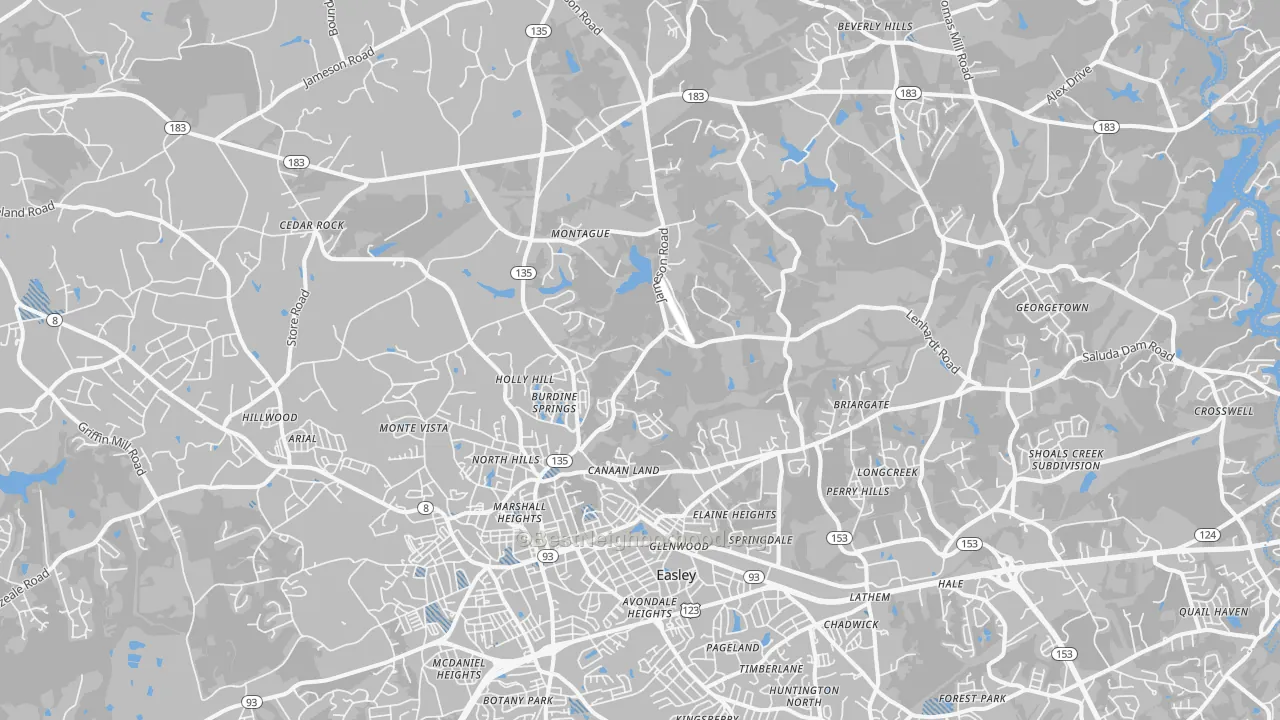 Transit Grade map of 29640, SC