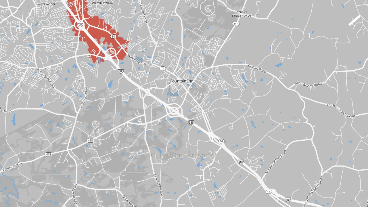 Transit Grade map of 29644, SC