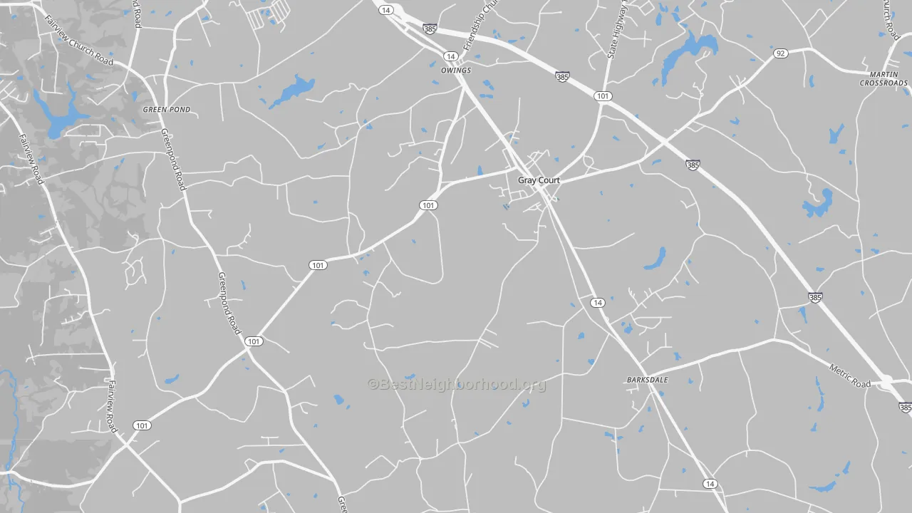 Transit Grade map of 29645, SC