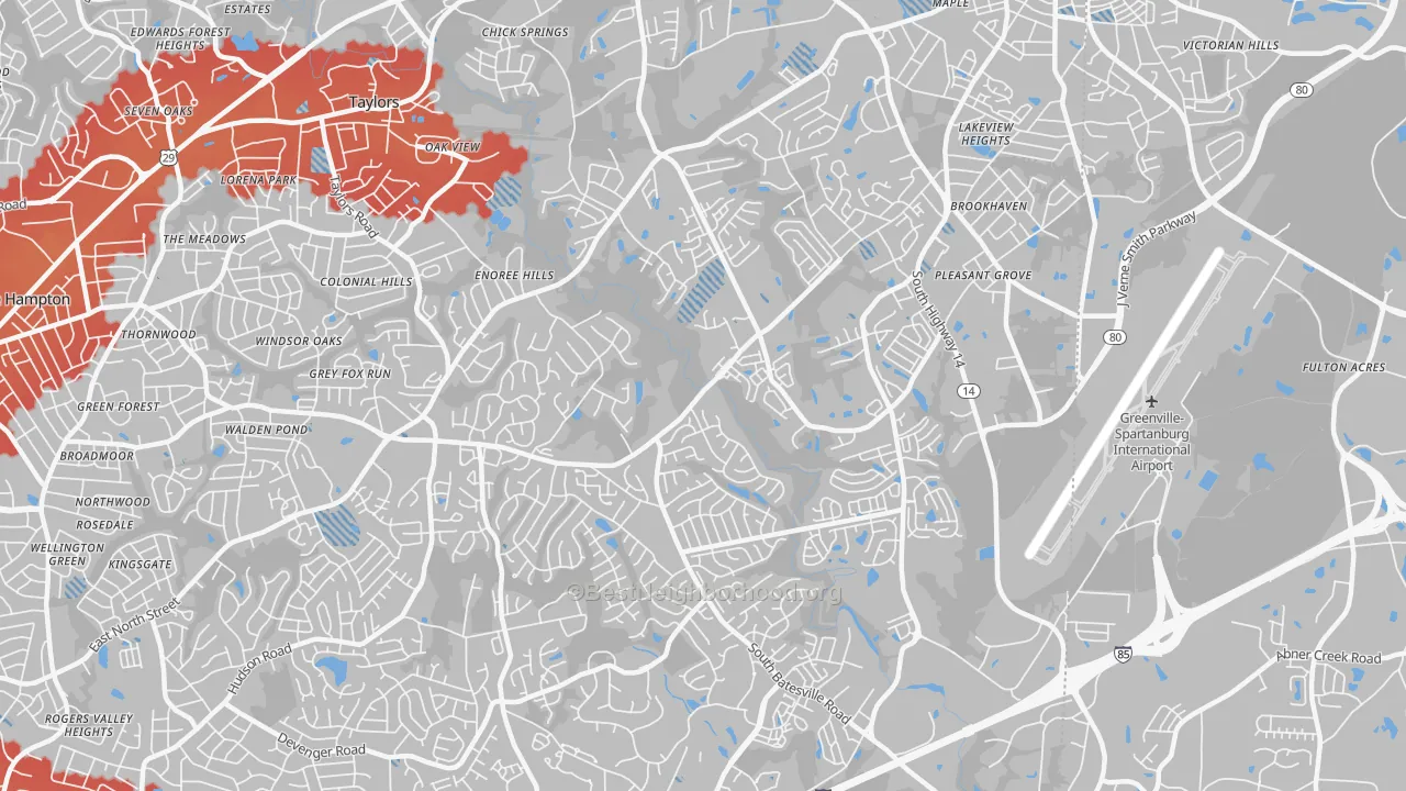Transit Grade map of 29650, SC