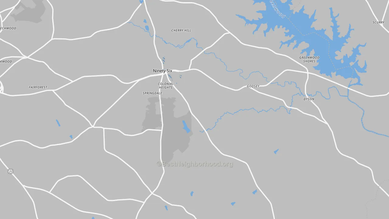 Transit Grade map of 29666, SC
