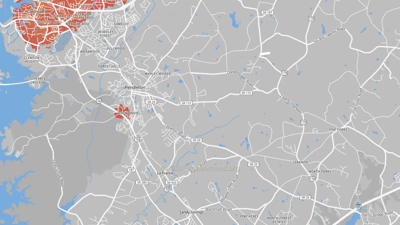 Transit Grade map of 29670, SC