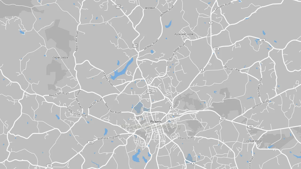 Transit Grade map of 29671, SC