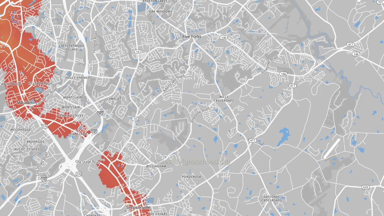 Transit Grade map of 29681, SC