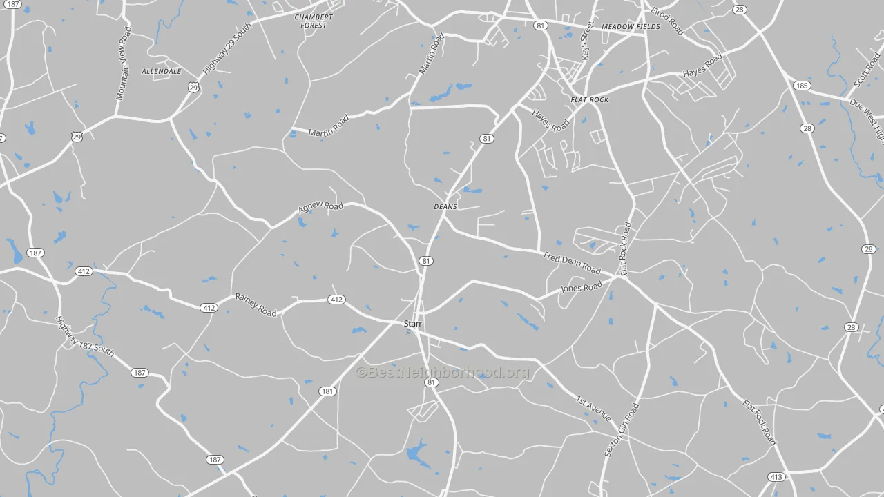 Transit Grade map of 29684, SC