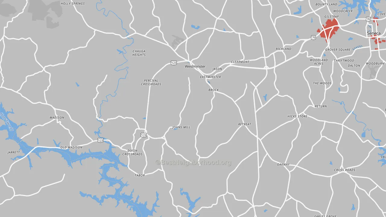 Transit Grade map of 29693, SC