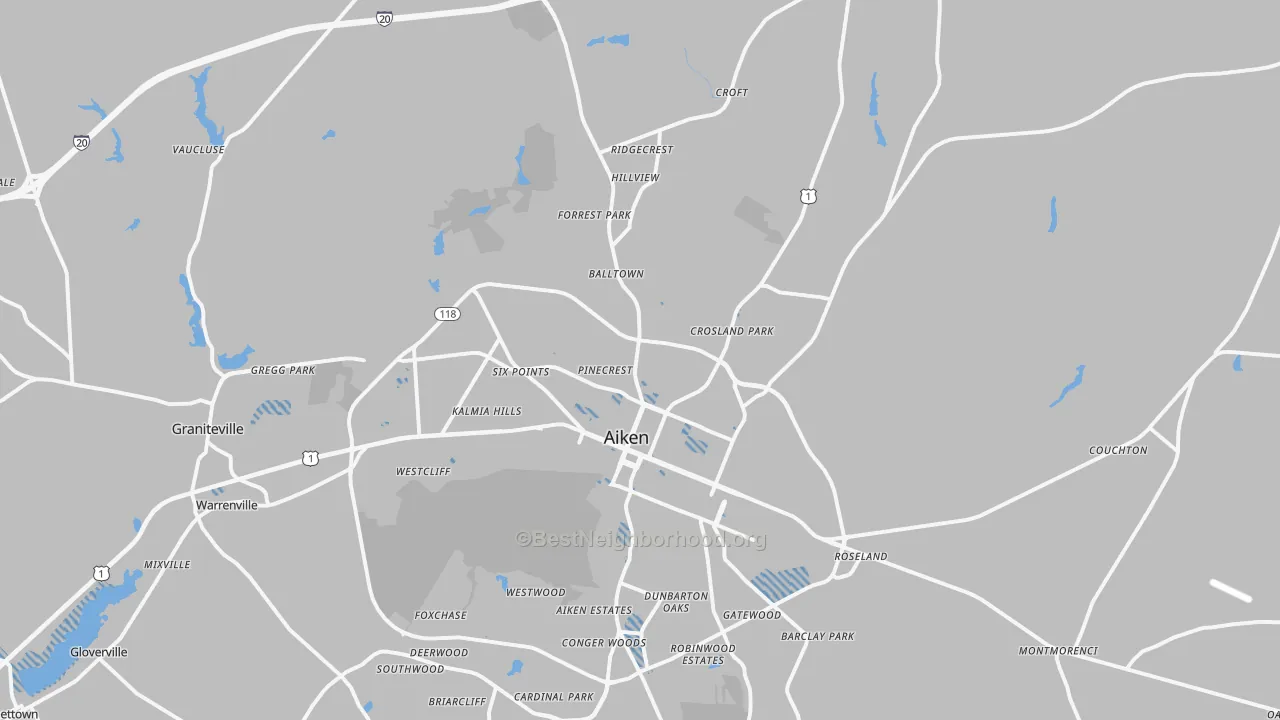 Transit Grade map of 29801, SC