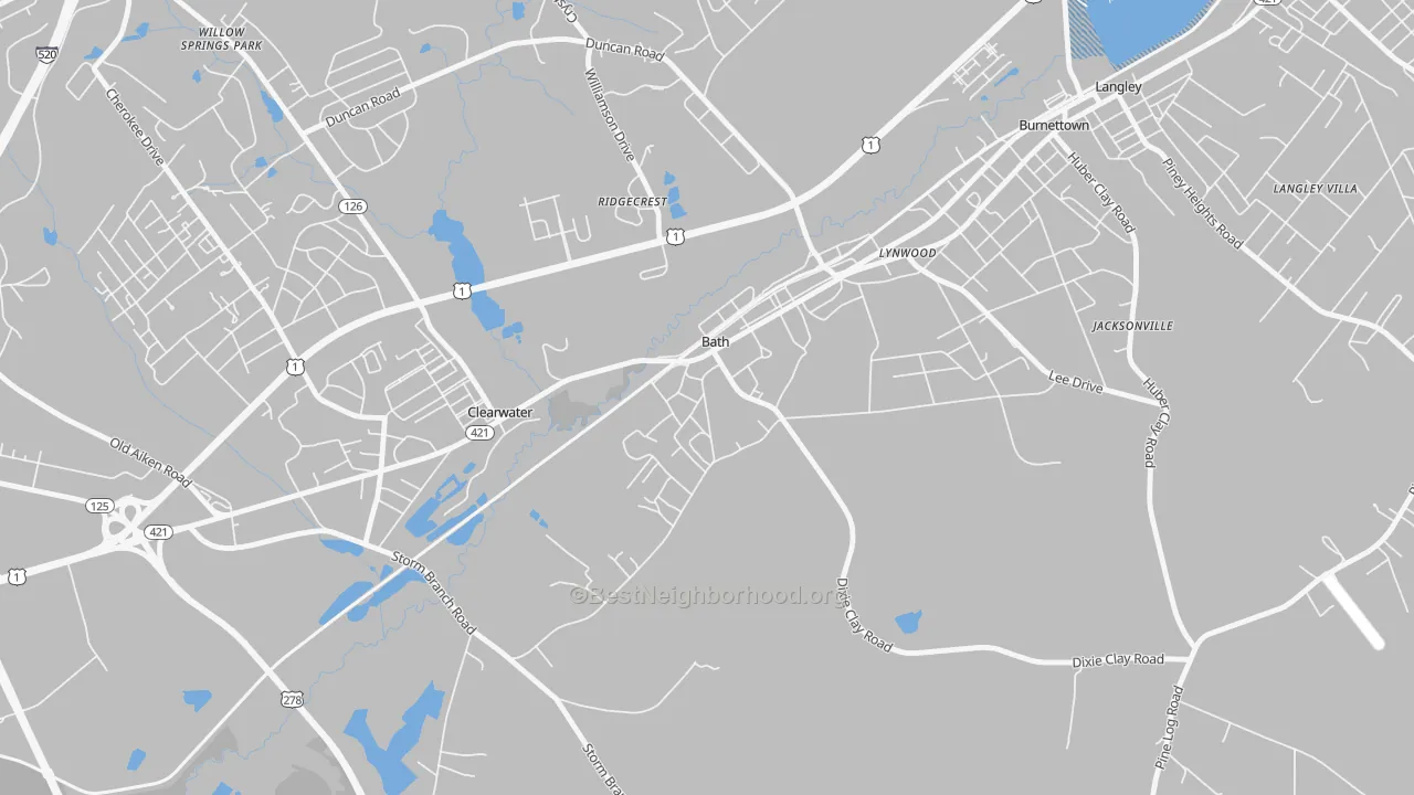 Transit Grade map of 29816, SC
