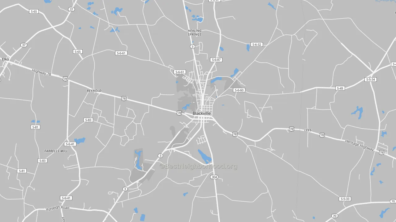 Transit Grade map of 29817, SC