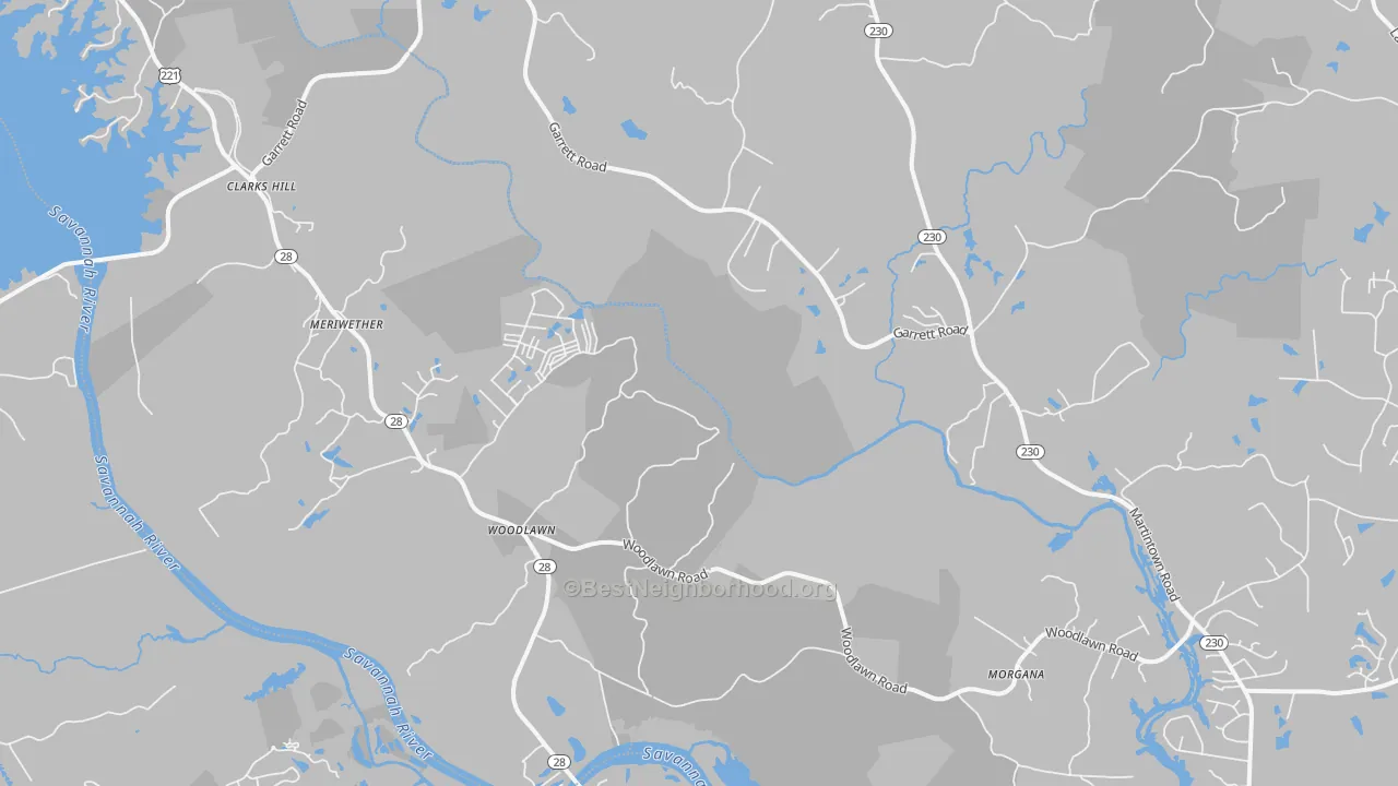Transit Grade map of 29821, SC