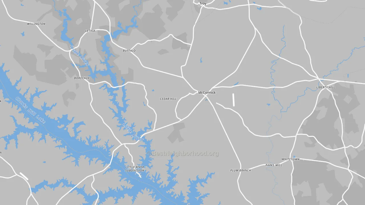Transit Grade map of 29835, SC