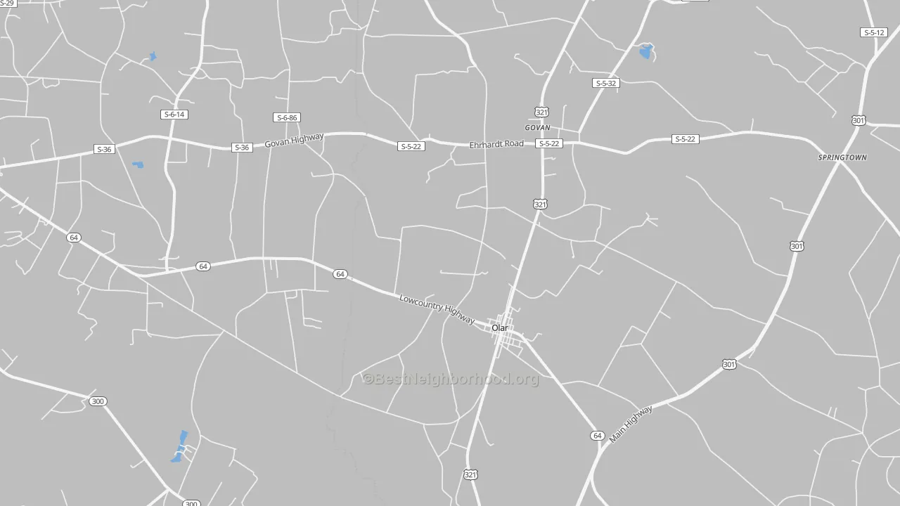 Transit Grade map of 29843, SC