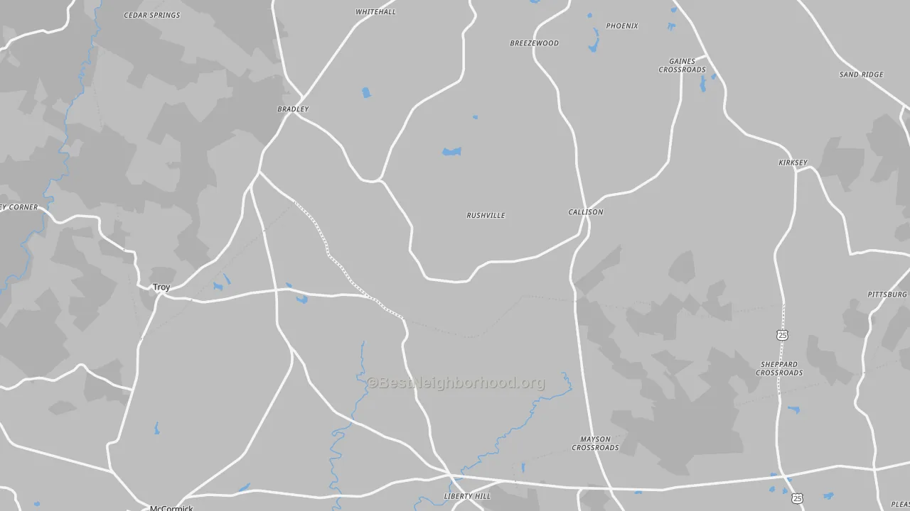 Transit Grade map of 29848, SC