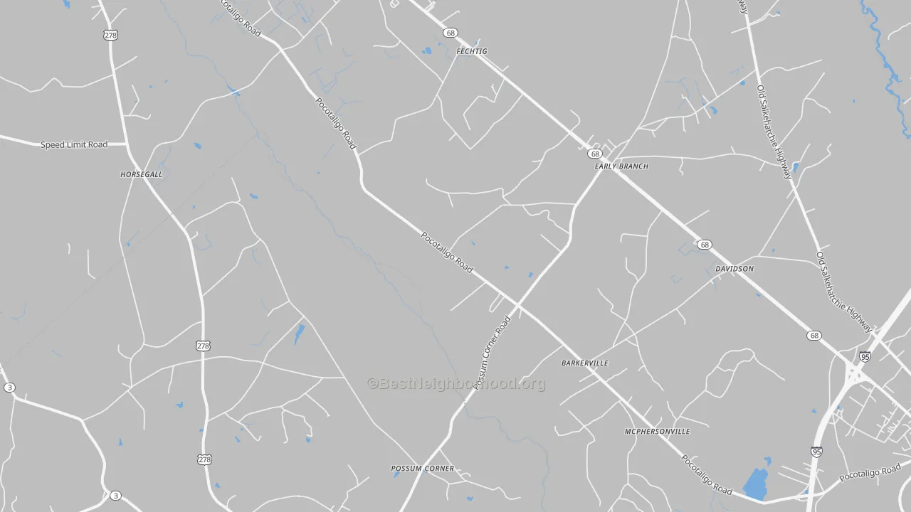 Transit Grade map of 29916, SC
