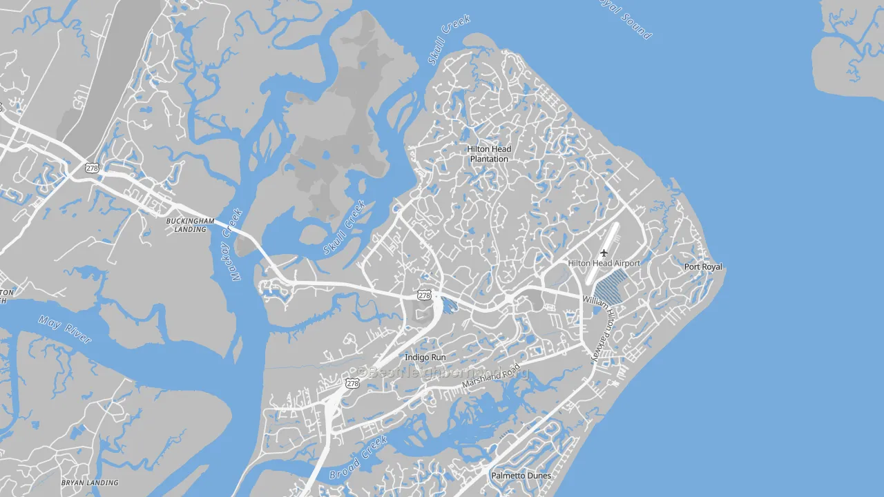 Transit Grade map of 29926, SC