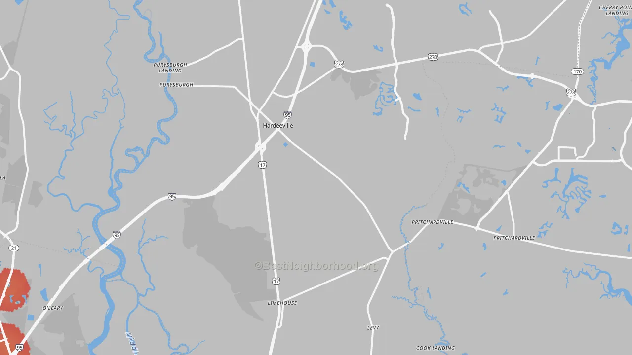 Transit Grade map of 29927, SC