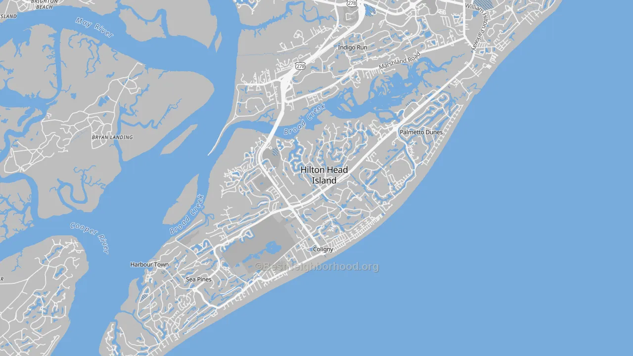 Transit Grade map of 29928, SC