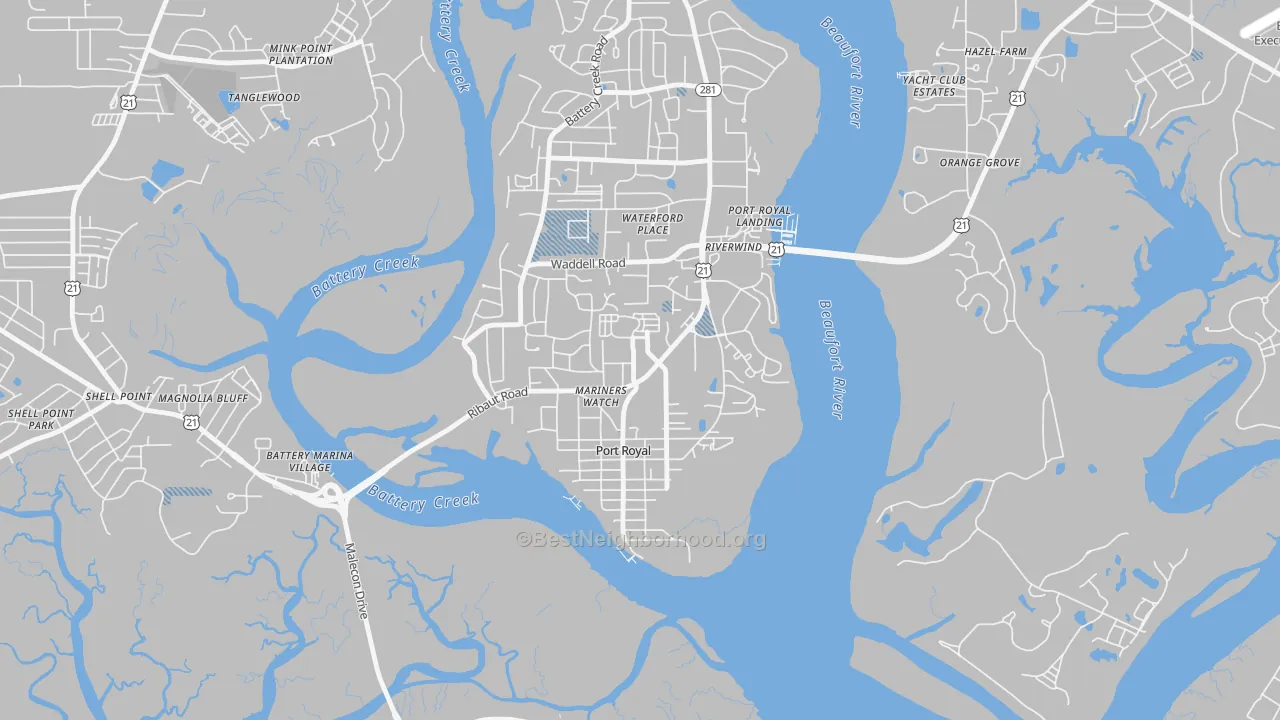 Transit Grade map of 29935, SC