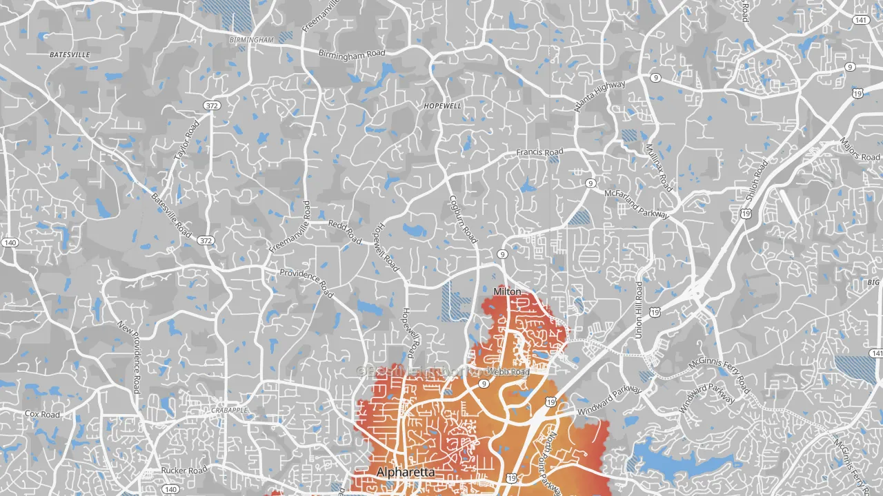 Transit Grade map of 30004, GA