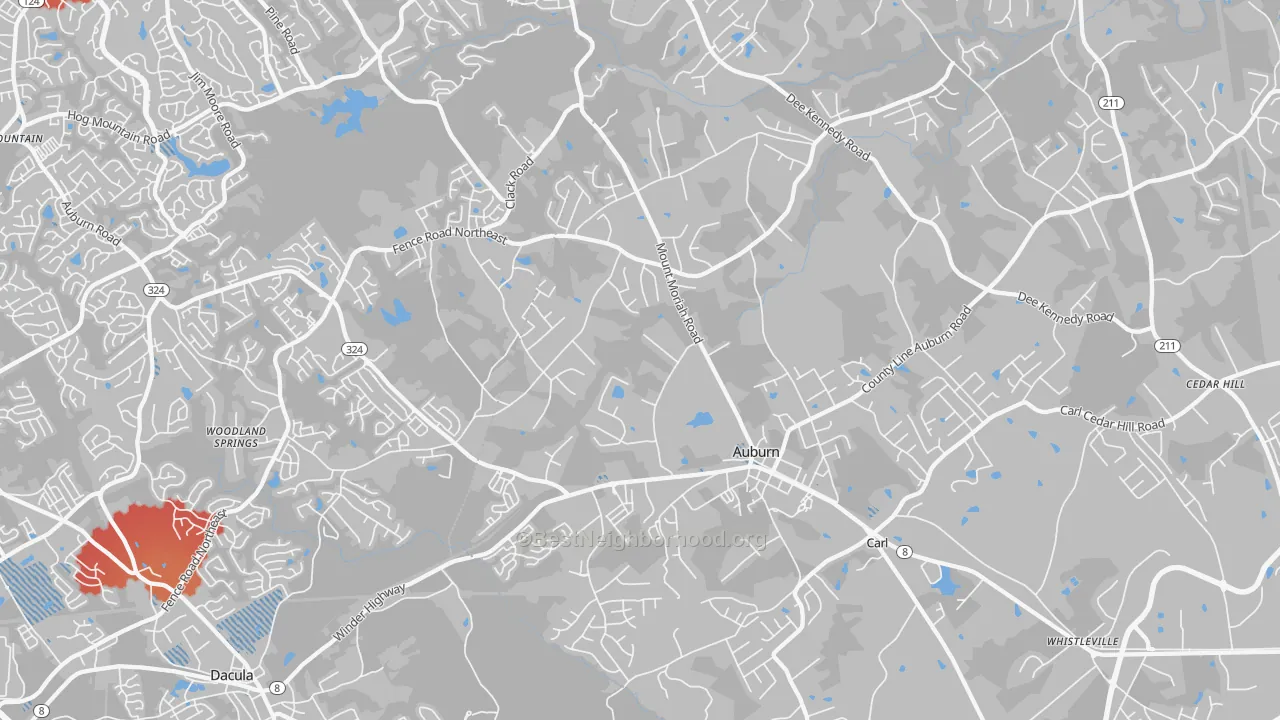 Transit Grade map of 30011, GA