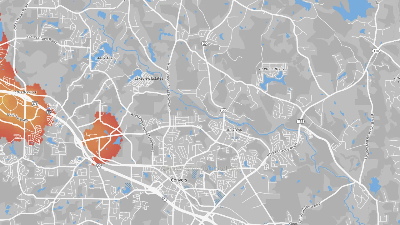 Transit Grade map of 30012, GA