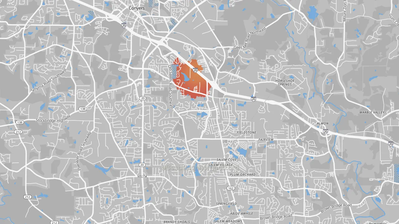 Transit Grade map of 30013, GA