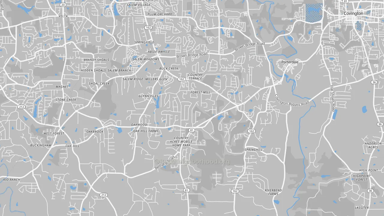 Transit Grade map of 30016, GA