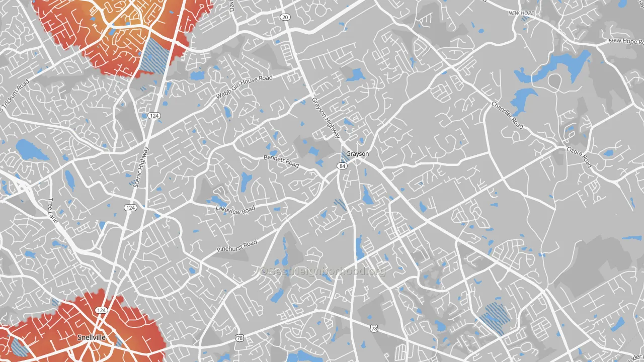 Transit Grade map of 30017, GA