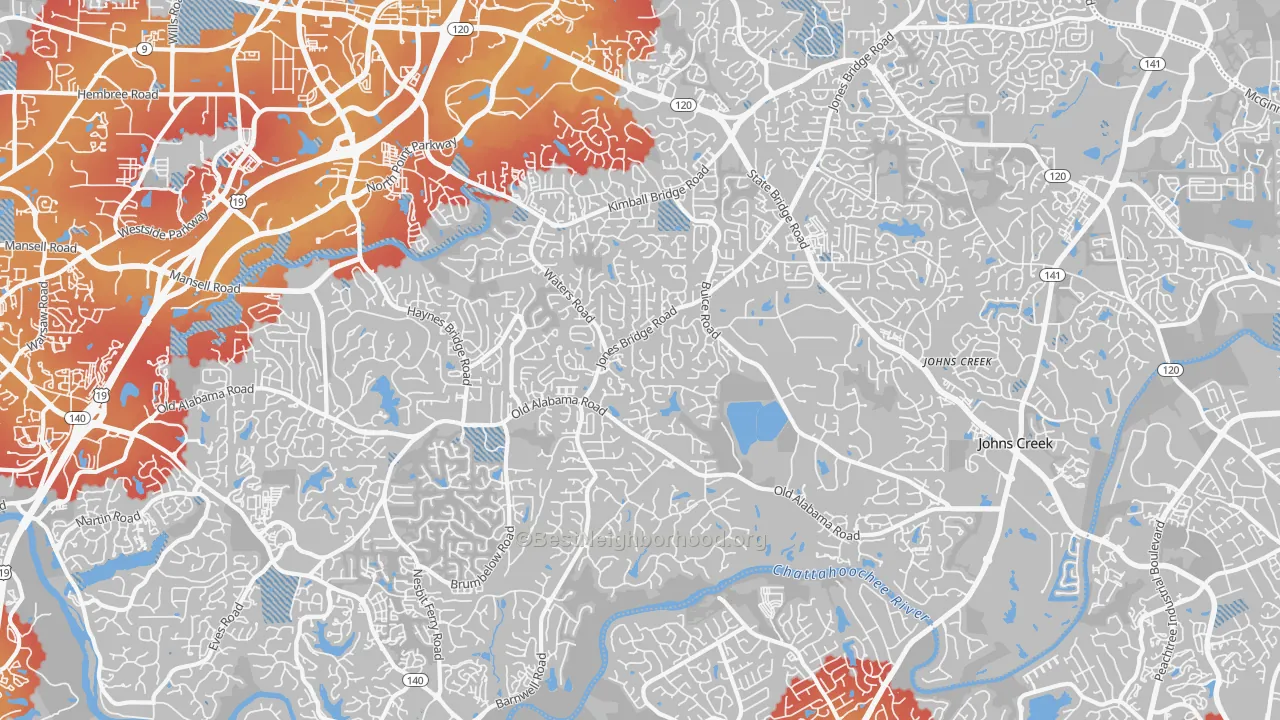 Transit Grade map of 30022, GA
